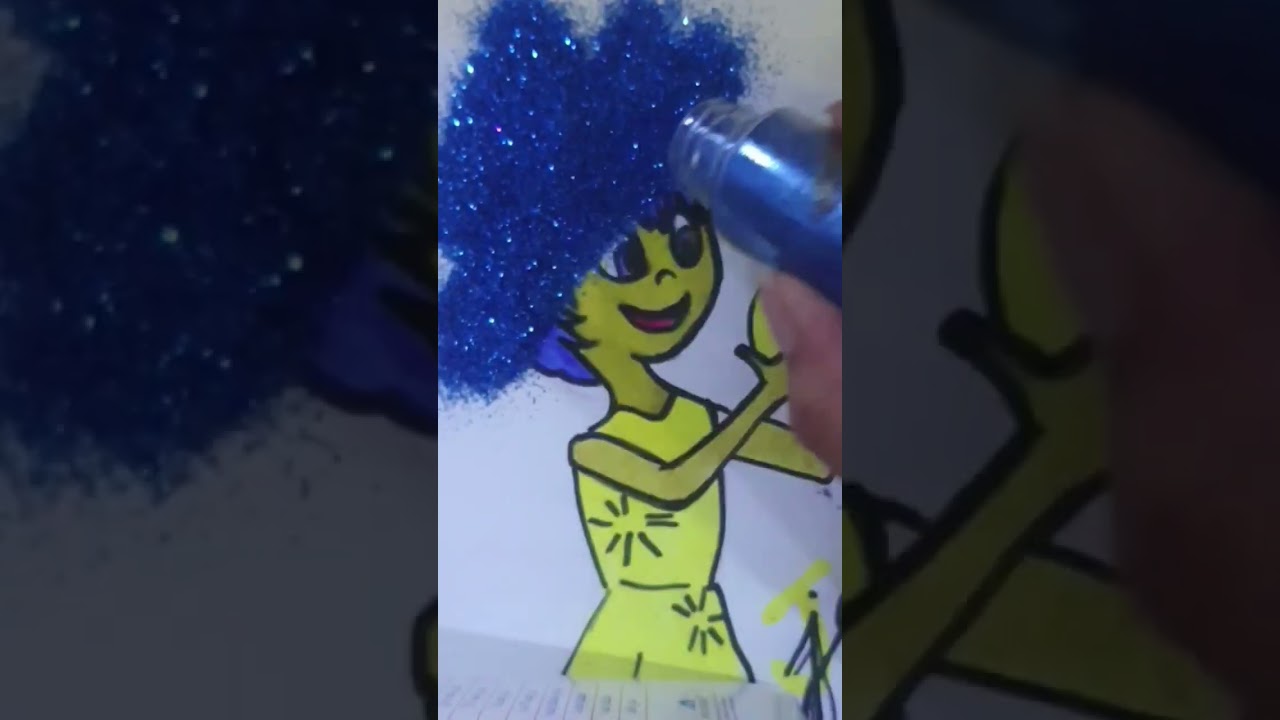 JOY'S BLUE HAIR!🩵💙 #fypシ゚viral #kids #5minutecrafts #insideout2 #art #fun #girls #glitter