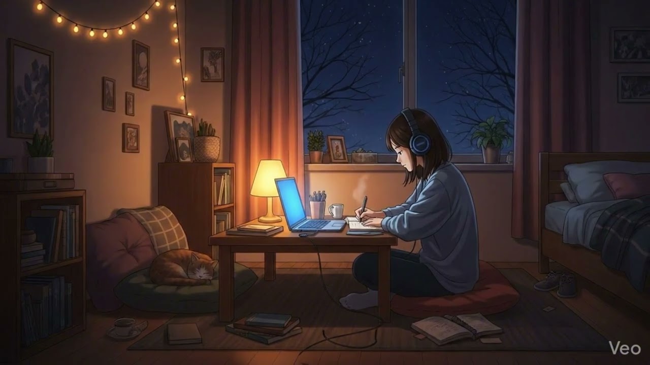 Late Night Study Anime 📚🌙 Cozy Lofi Music for Fo
