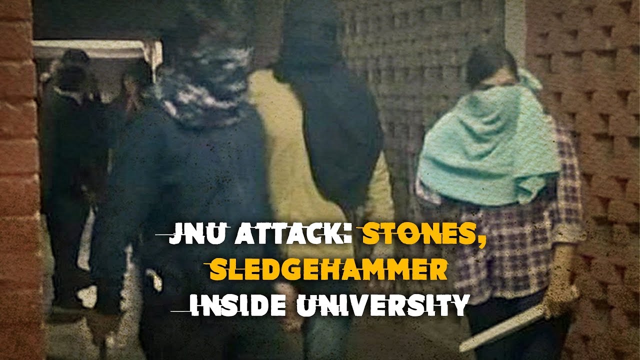 JNU ATTACK: stones, sledgehammer inside university | Indiatimes