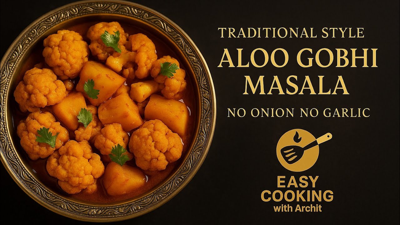 Traditional Aloo Gobhi Masala | No Onion No Garlic | Navratri Special | Easy Cooking with Archit 👨‍🍳