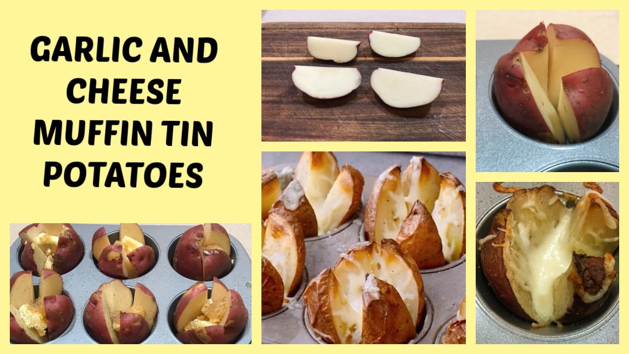 GARLIC AND CHEESE MUFFIN TIN POTATOES  Easy, Cheesy, and so delicious!