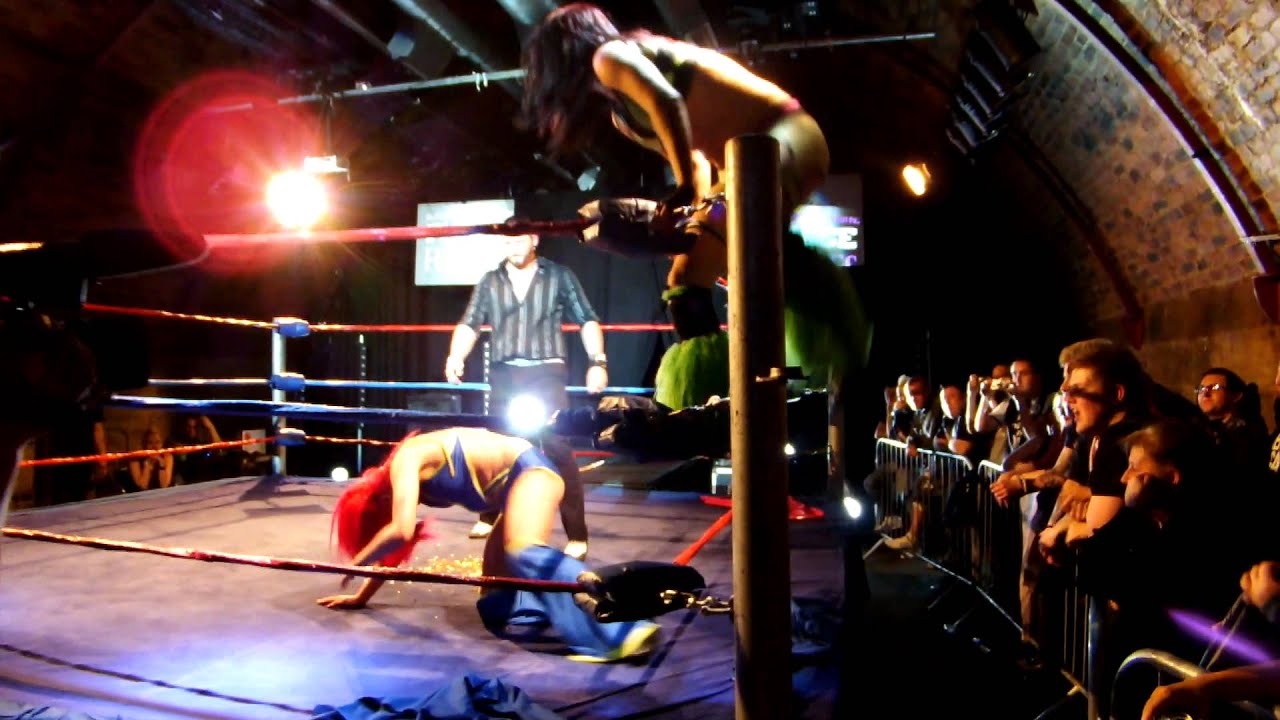 ICW-FF: Carmel Jacobs takes a thumbtack bump from the top rope! (1080p HD)