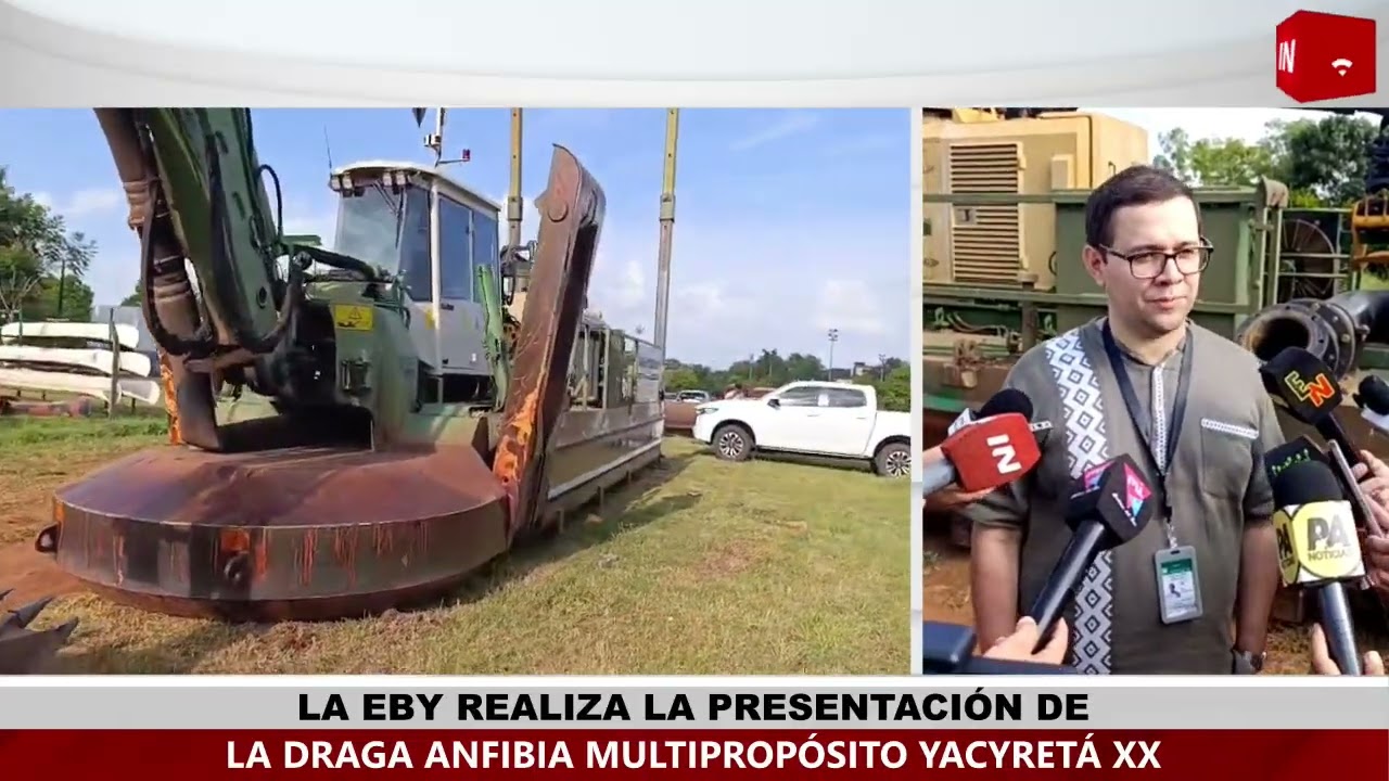 PRESENTARON LA DRAGA ANFIBIA YACYRETÁ XX PARA FORTALECER LIMPIEZA DEL POTIY