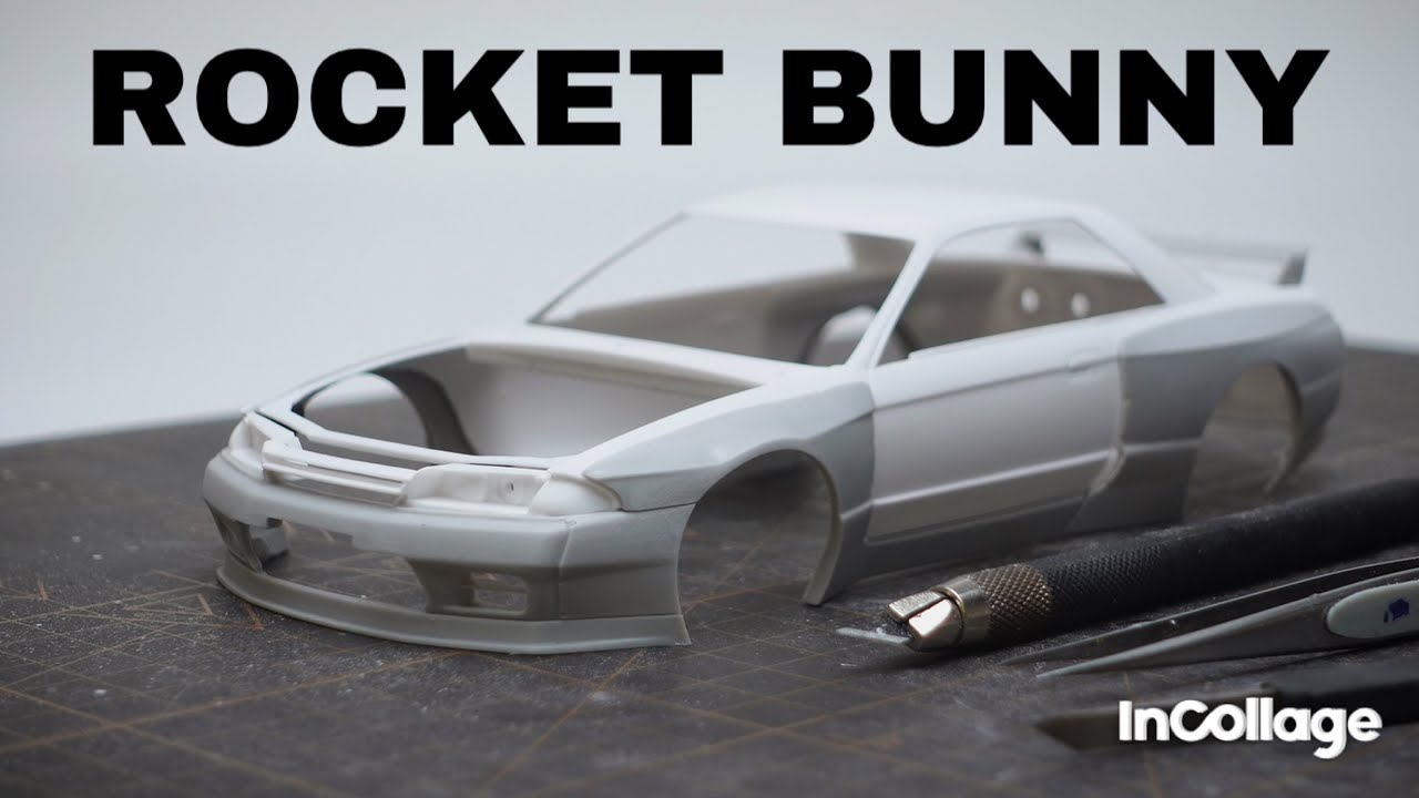 HOW TO INSTALL WIDEBODY ROCKET BUNNY SKYLINE R32 GT-R. 1/24 PLASTIC MODEL CAR.