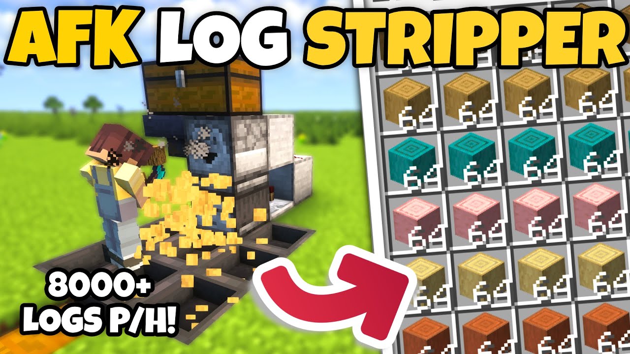 Minecraft Easiest AFK All Logs Stripper Farm 1.21 [Tutorial]