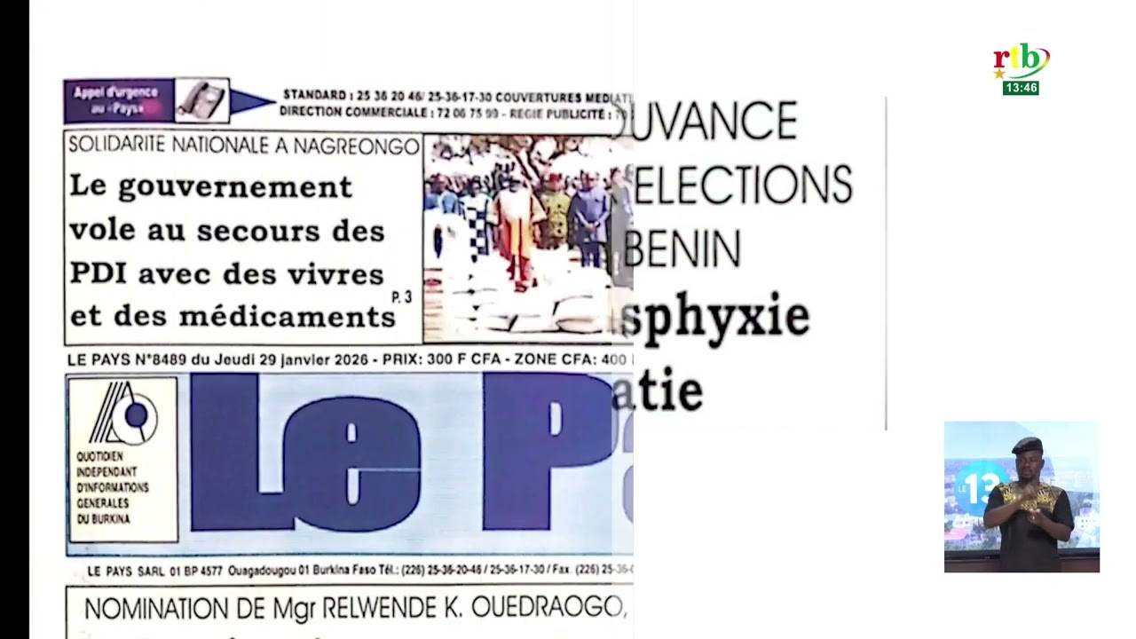 Revue de presse du 29 janvier 2026