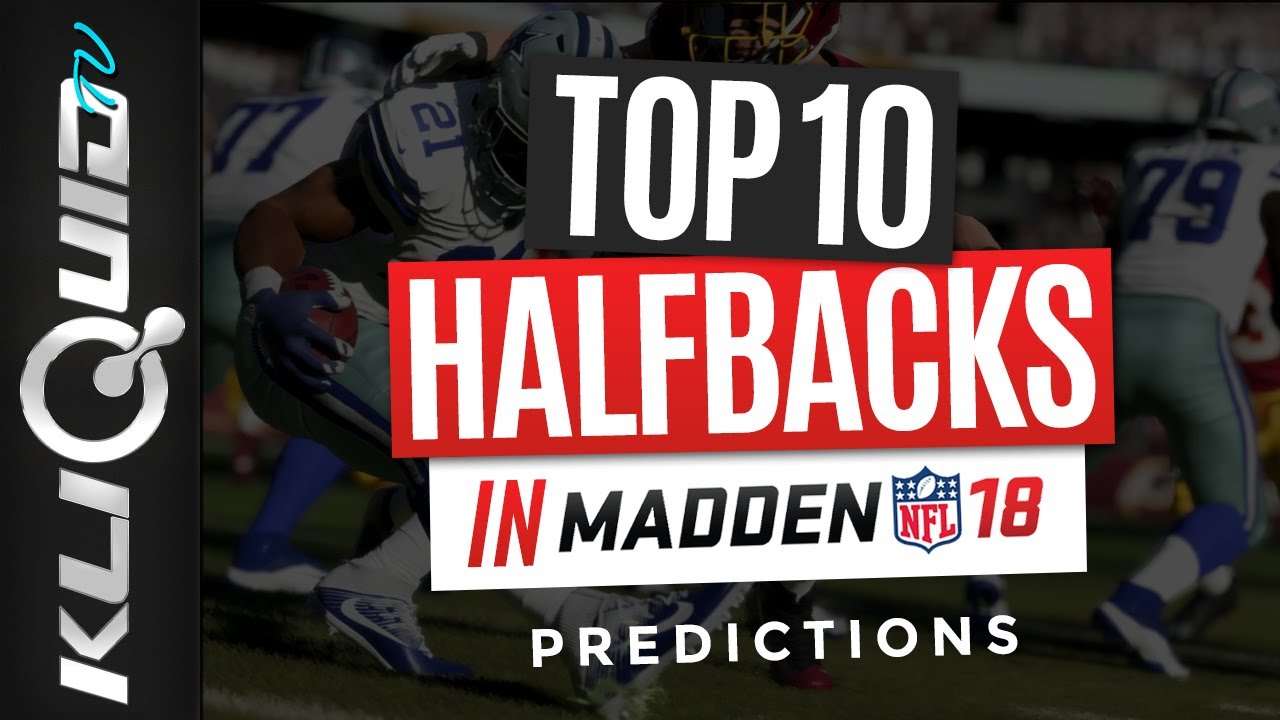 TOP 10 HALFBACKS in MUT 18 | Madden 18 Ultimate Team CARD RATINGS Predictions!