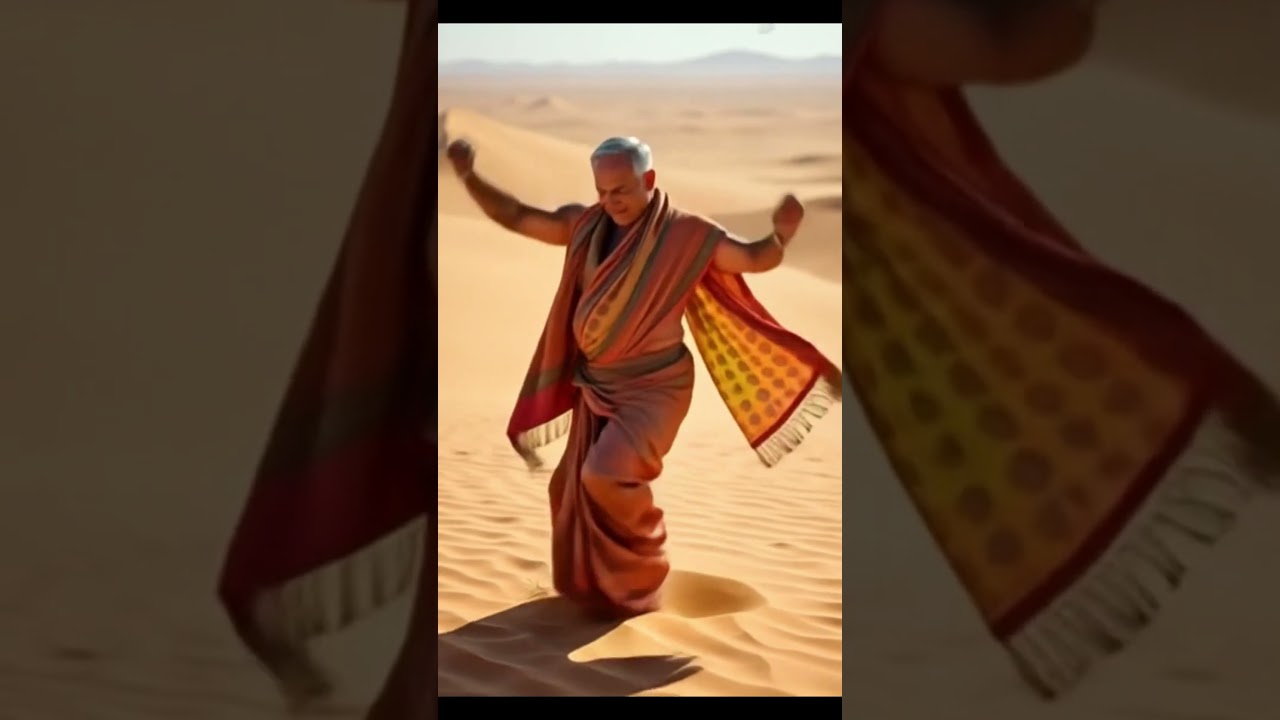Netanyahu&rsquo;s Desert Dance in a Sari 💃😂 | Fashion Fail or Style Icon? #funnyshorts