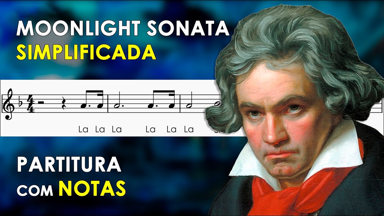 Moonlight Sonata - Sonata ao Luar | Partitura com Notas para Flauta Doce, Violino | Beethoven