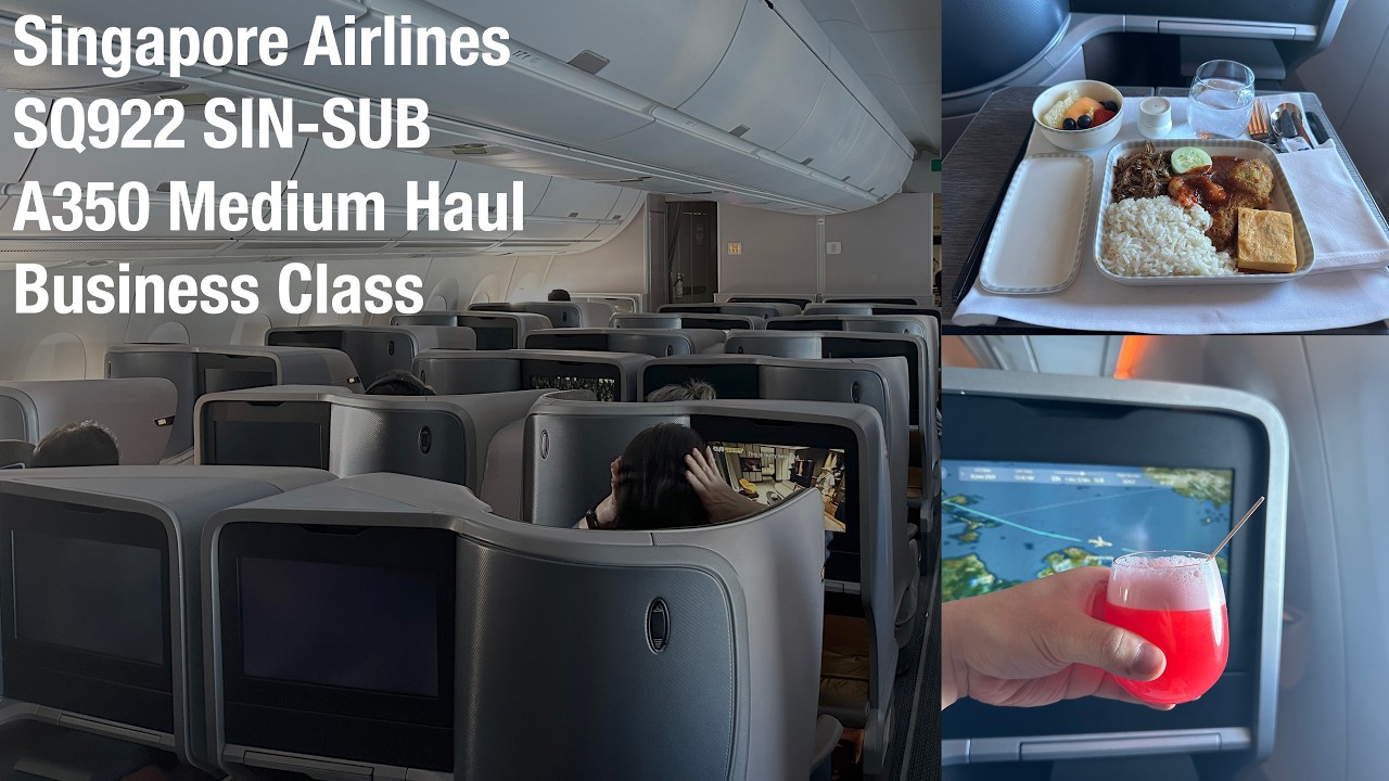Singapore Airlines SQ922 Singapore - Surabaya Airbus A350 Medium Haul Business Class Flight Review