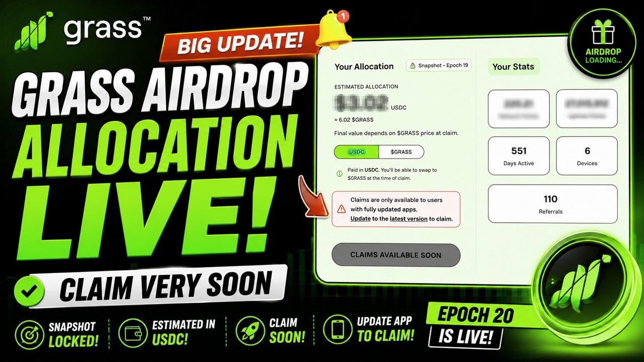 Grass Network BIG Update! Allocation LIVE 🚨 Claim Coming Soon?