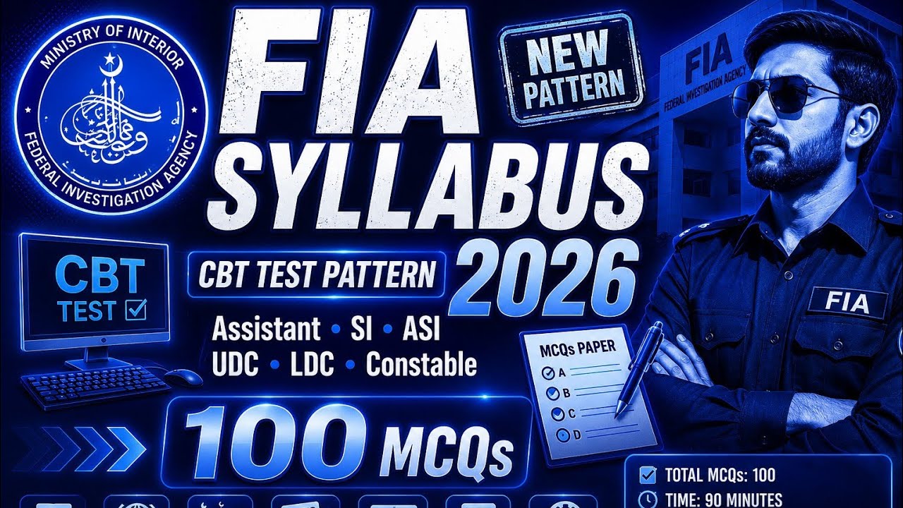 FIA Syllabus 2026 | Assistant SI ASI UDC LDC Constable Complete CBT Paper Pattern