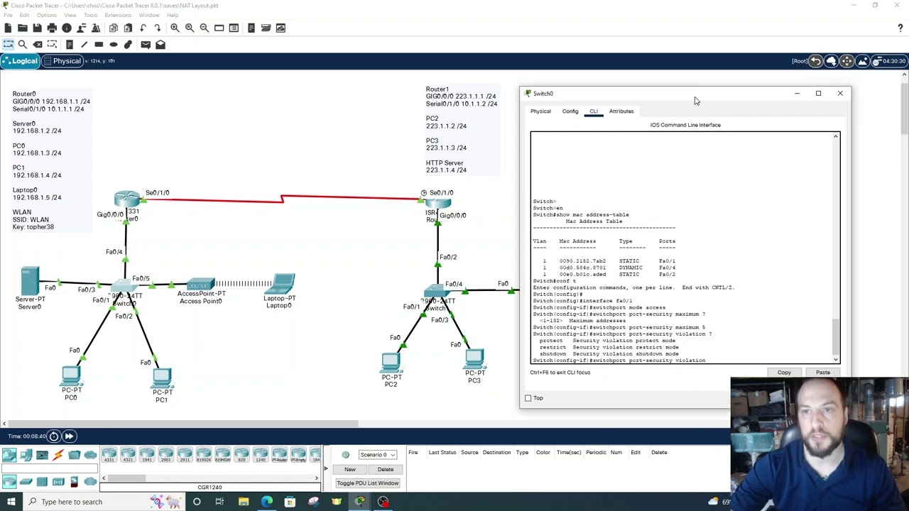 Configure Port Security on a Switch using Cisco Packet Tracer | IPvChris