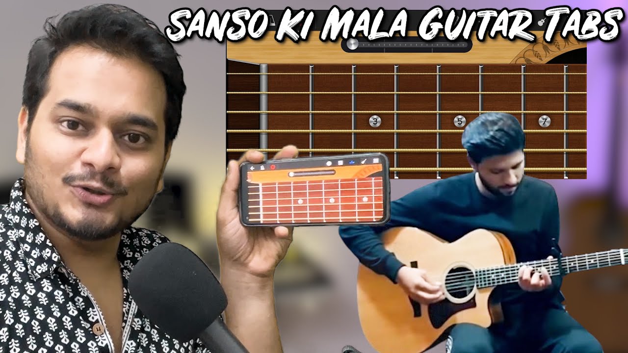 Sanso Ki Mala Pe - Guitar Tab On Mobile Guitat #walkband How to Sing With Mobile Guitar
