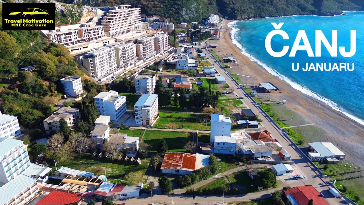 ČANJ dešavanja na plaži u Januaru 2026 sunčani dan Snimak dronom - ČANJ Town Aerial View in 4K