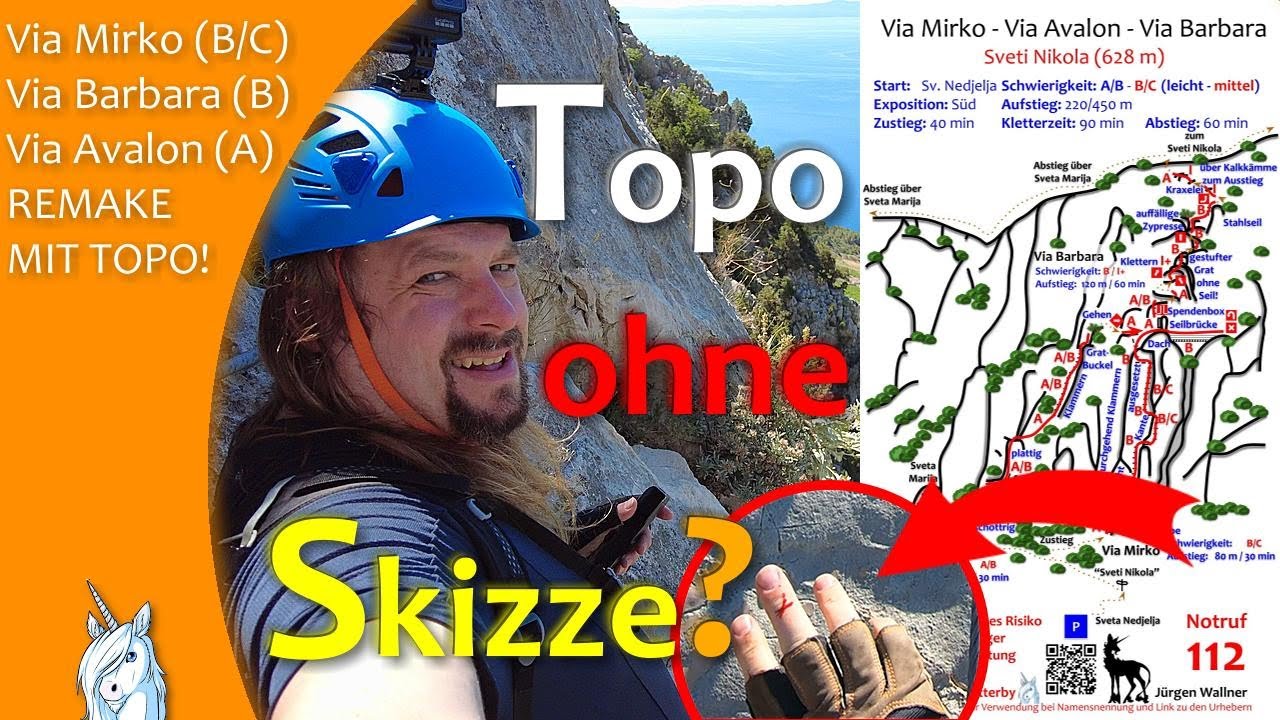 Klettersteig-Topo ohne Skizze? - Via Mirko - Via Avalon - Via Barbara - Klettern auf Hvar - Kroatien