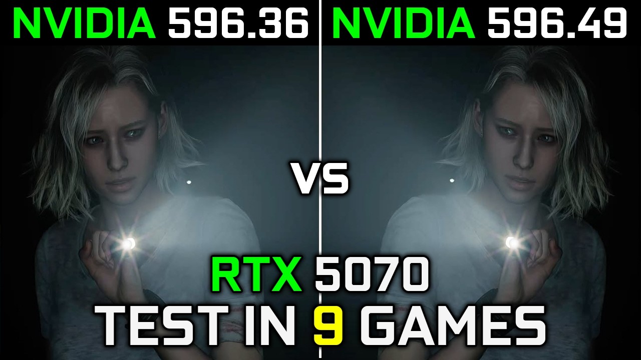 Nvidia Drivers (596.36 vs 596.49) | RTX 5070 | Test in 9 Games | 2026