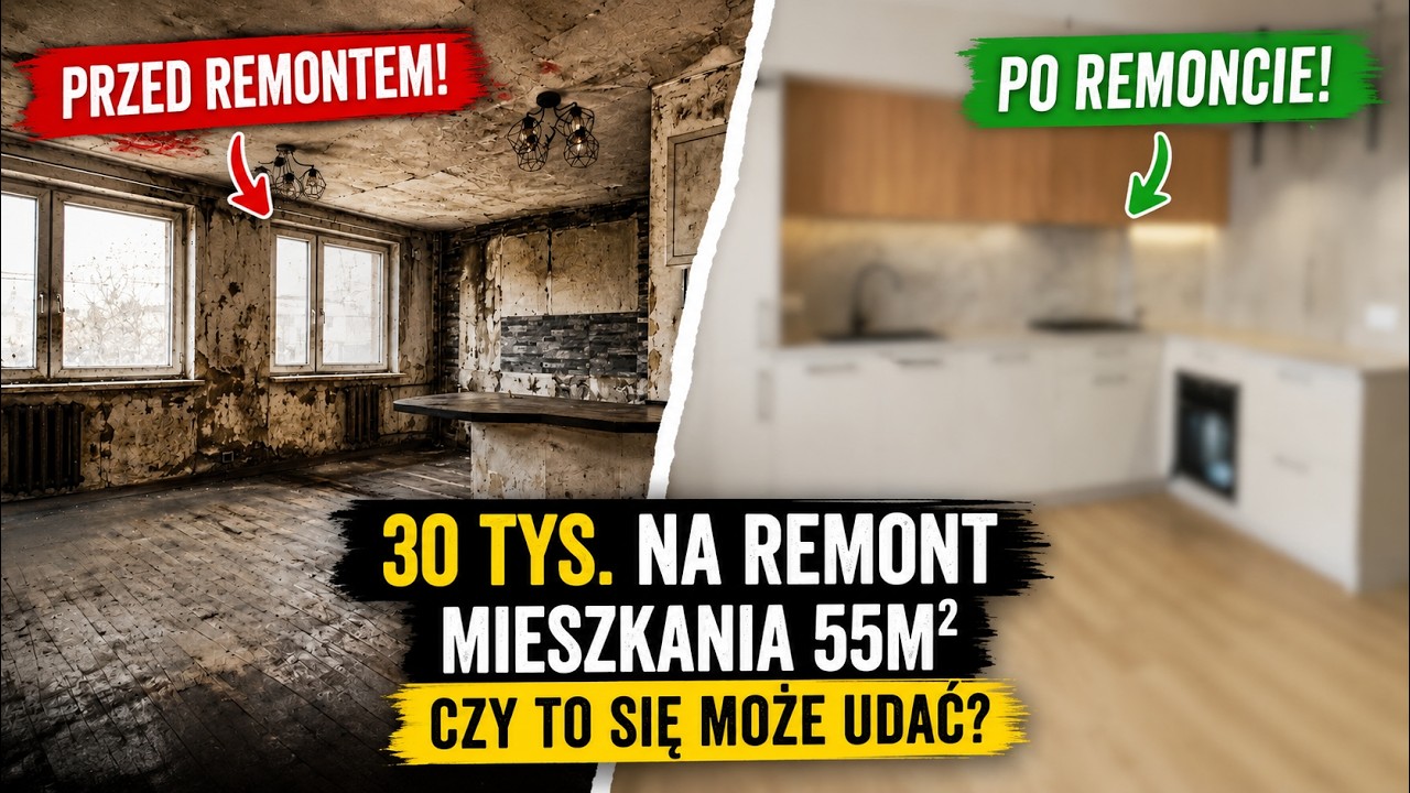 Metamorfoza mieszkania 55m&sup2; za 30 tys. Czy to możliwe | efekt PRZED i PO | TOTALNA przemiana FIN