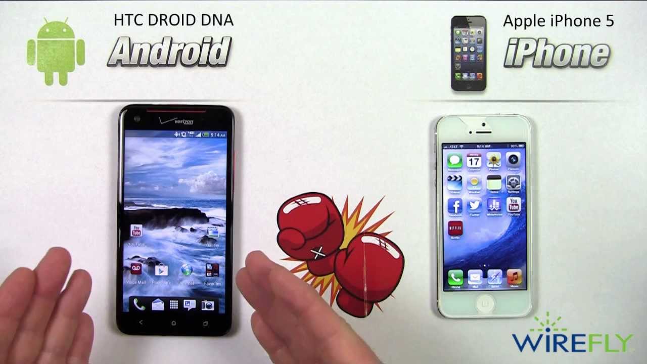 HTC DROID DNA vs iPhone 5 Smartphone Comparison Review