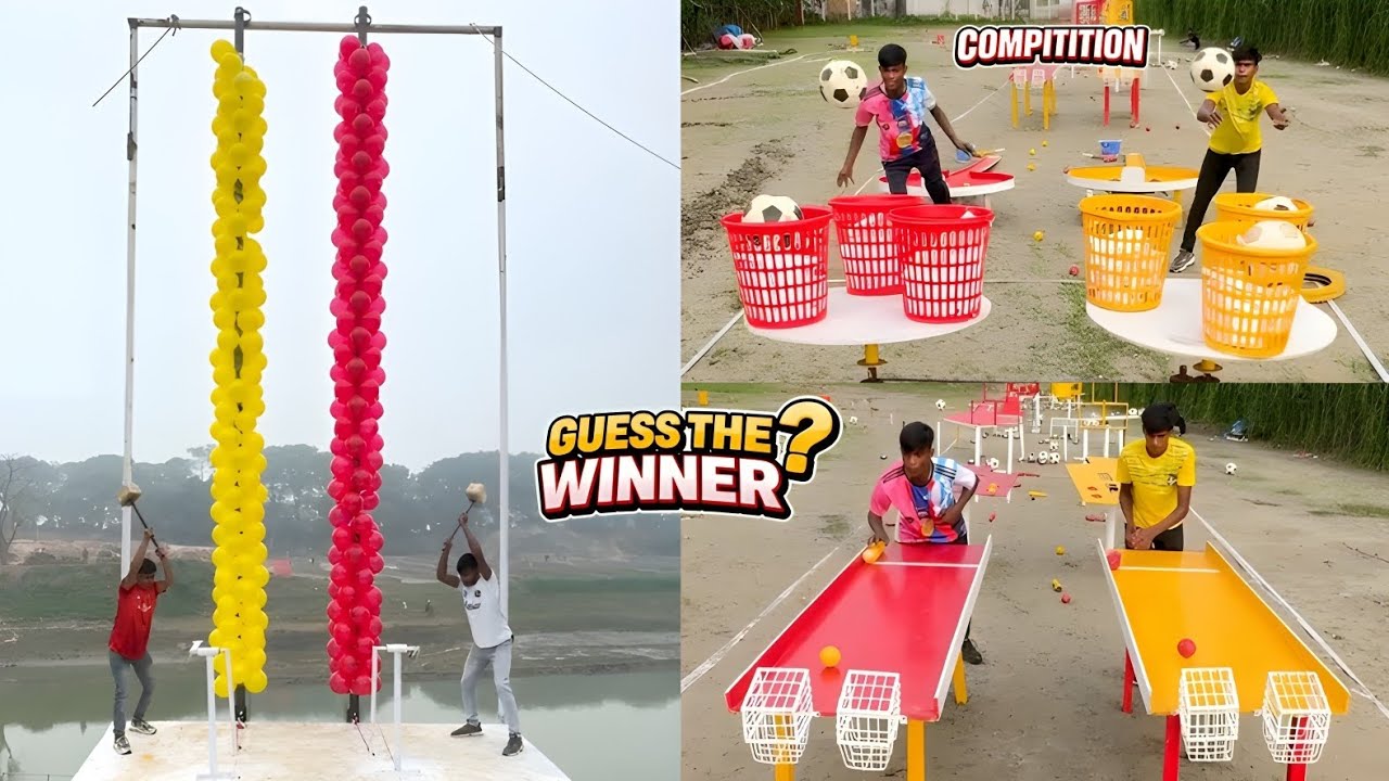 Football Competition with Balloon Bursting Fun Contest ⚽🎈| Guess The Final Winner 🤔/ Sahil Challenge