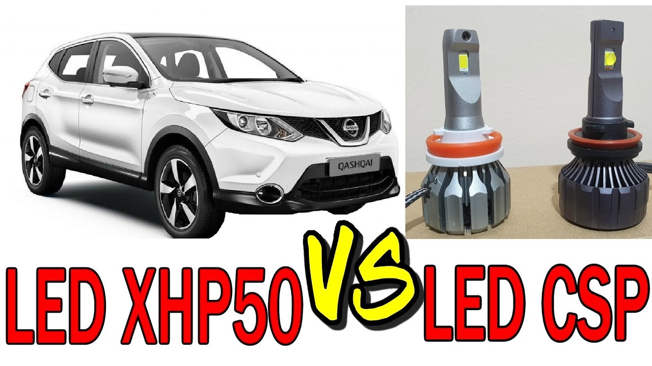 Nissan Qashqai Installazione Kit LED Anabbaglianti e Prova H11 LED XHP50 CREE VS H11 LED CSP