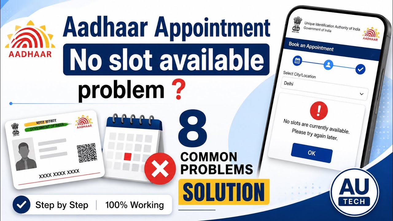Can't Find an Aadhaar Appointment Slot? 8 Common Problems & Solutions 2026
