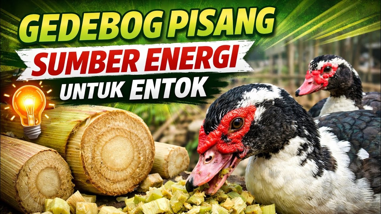 Gedebog Pisang Jadi Pakan Entok! Murah, Alami, & Sumber Energi Ternak