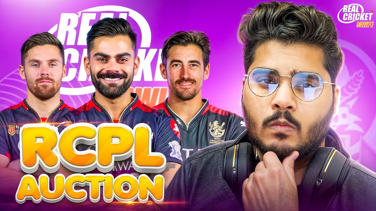 LIVE! RCB vs MI & KKR vs RCB Match 1 & 2 RCPL Auction 😱 Hard Mode Gameplay | Real Cricket Swipe