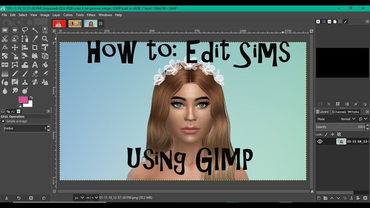 How to - Easily Edit Photos - Using GIMP - Sims 4
