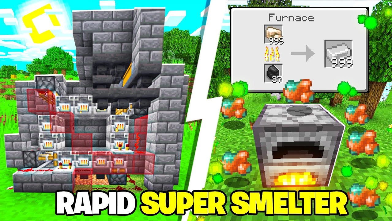 FASTEST Super Smelter for Minecraft Bedrock 1.20 (2024)