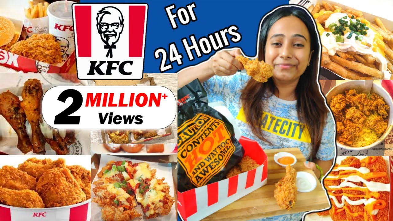 I only ate KFC for 24 HOURS Challenge | Food Challenge