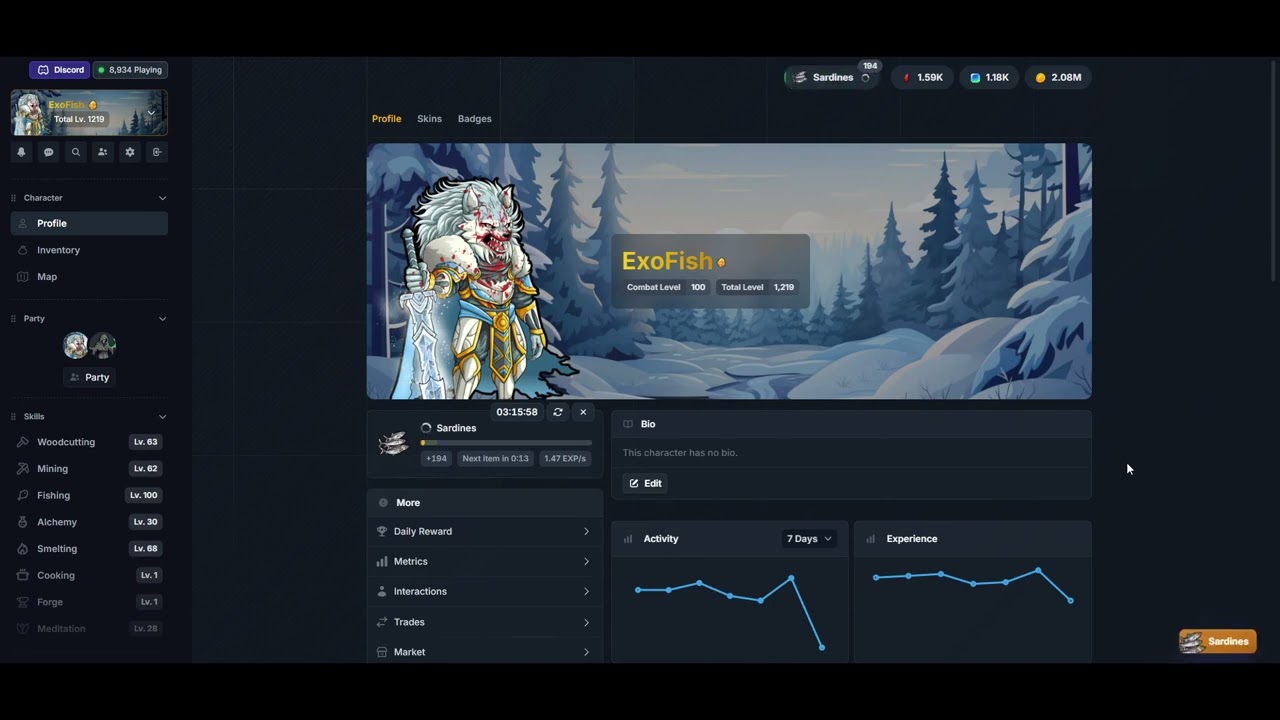 IdleMMO Account Progression and Ramble