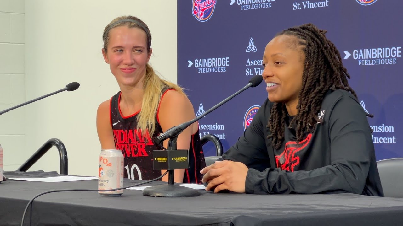Lexie Hull, Kelsey Mitchell, Stephanie White postgame presser after 22-point win over Chicago Sky