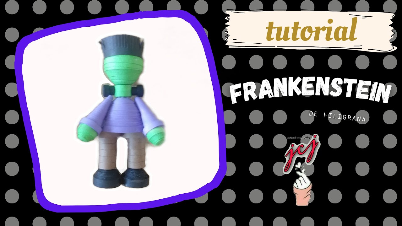 FRANKENSTEIN DE FILIGRANA | MANUALIDADES DE HALLOWEEN CON TIRAS DE PAPEL | @jcjmanosconarte| 2021