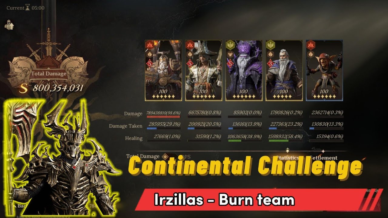 Burn Team vs Irzillas | Continental Challenge Boss | Season 2 | Dragonheir: Silent Gods
