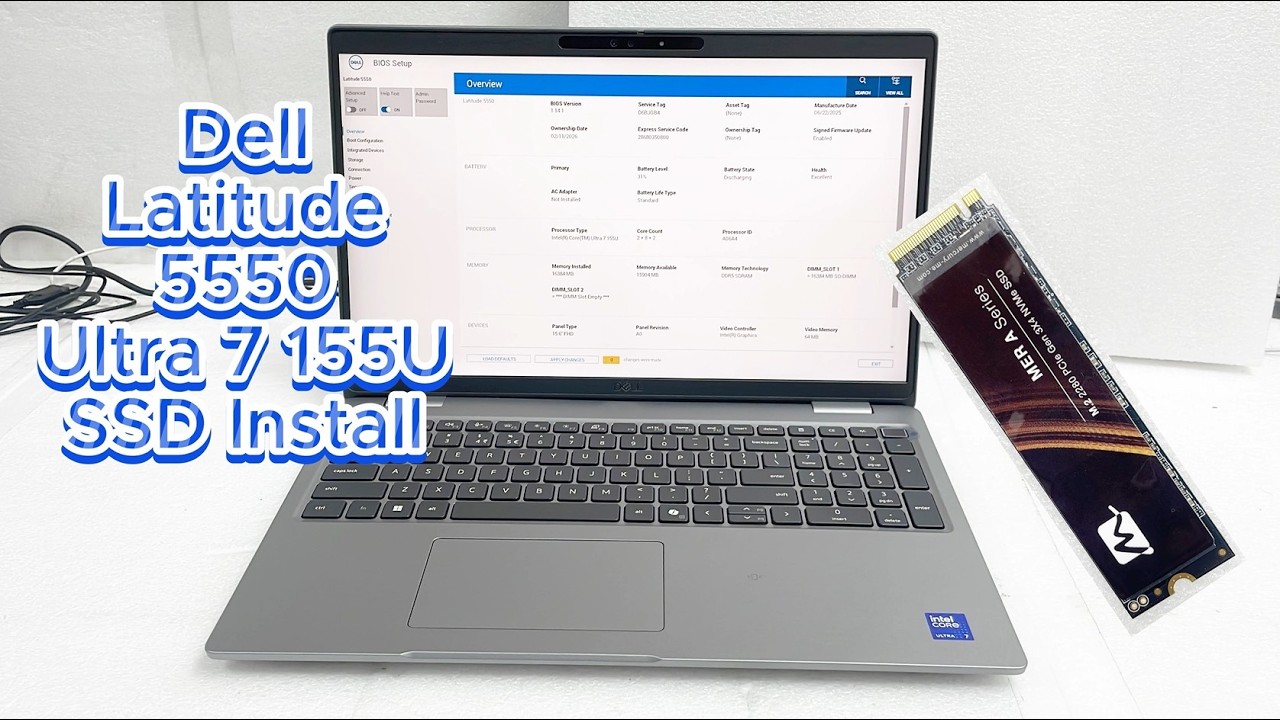 Dell Latitude 5550 Ultra 7 155U SSD Install