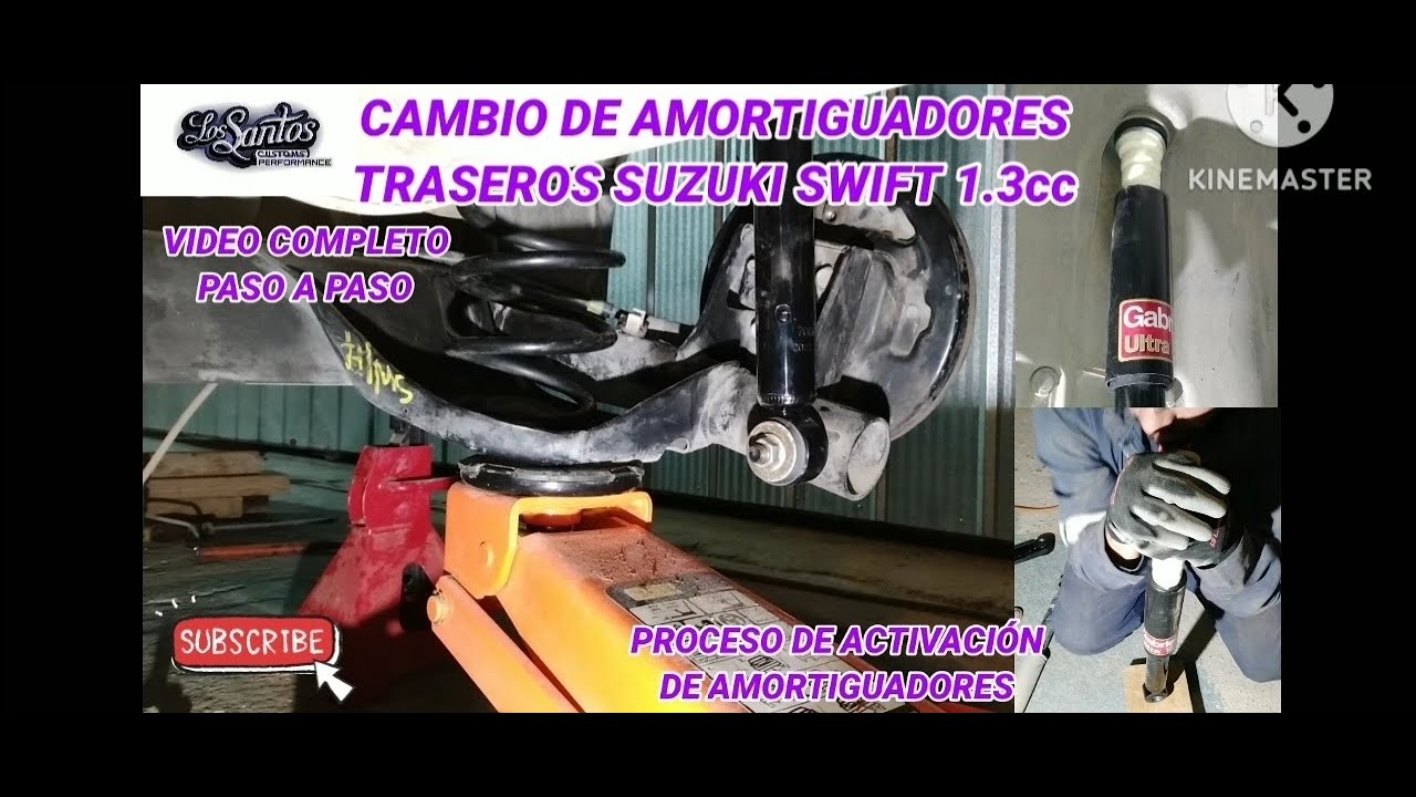 Cambio de amortiguadores traseros Suzuki Swift 1.3cc Video completo paso a paso, Los Santos Customs
