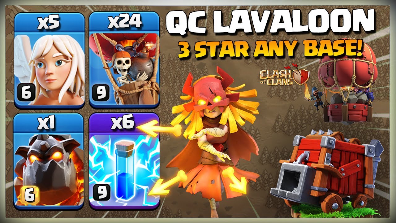 Th13 QC Zap Lalo Attack Strategy | QC LALo | Th13 QC Zap LavaLoon | Best Town Hall 13 Strategy Coc