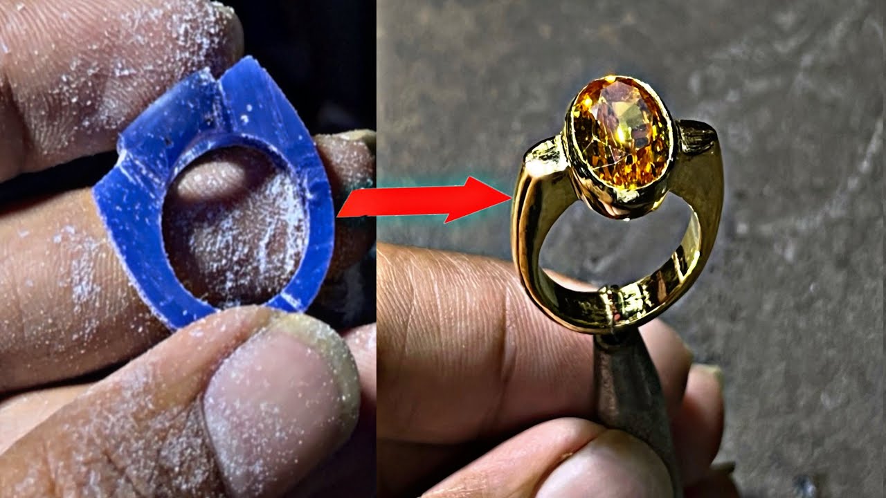 Jewelry Transformation: Wax Design to Finished Yellow Gold Ring