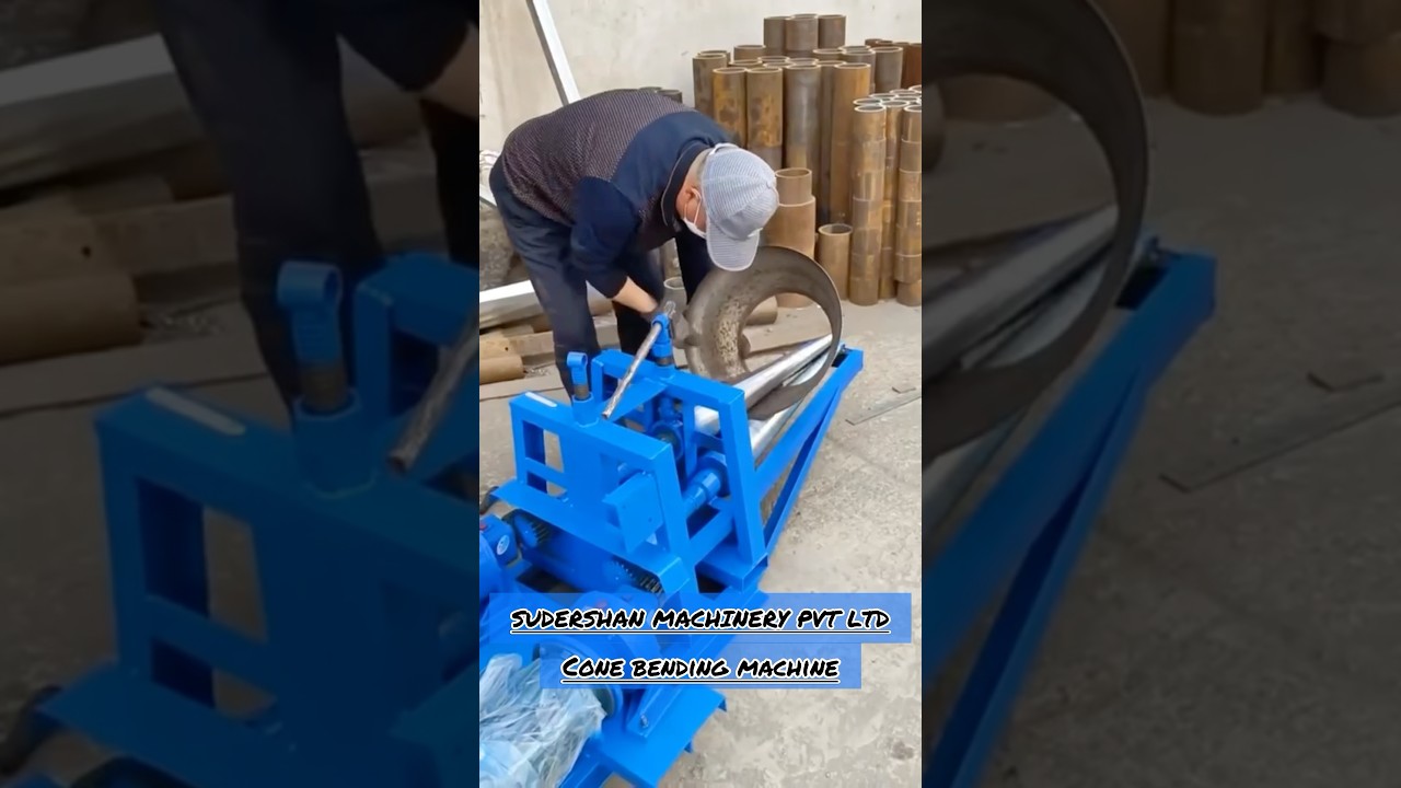 Steel Cone Bending Machine | Cone plate rolling machine🔥#bending #conebending #platerolling #shorts