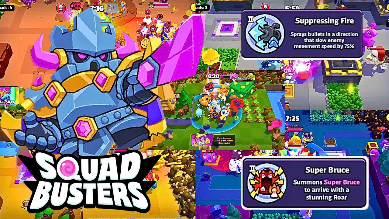 Suppressing Fire And Super Bruce P.E.K.K.A Showdown Gameplay ‼️ Squad Busters