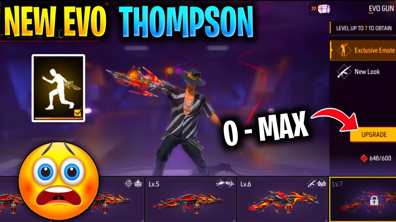 New Evo Thompson Upgrade 0-Max 🤑 | Waste 25000+ Diamond In Thompson Evo Emote 😲