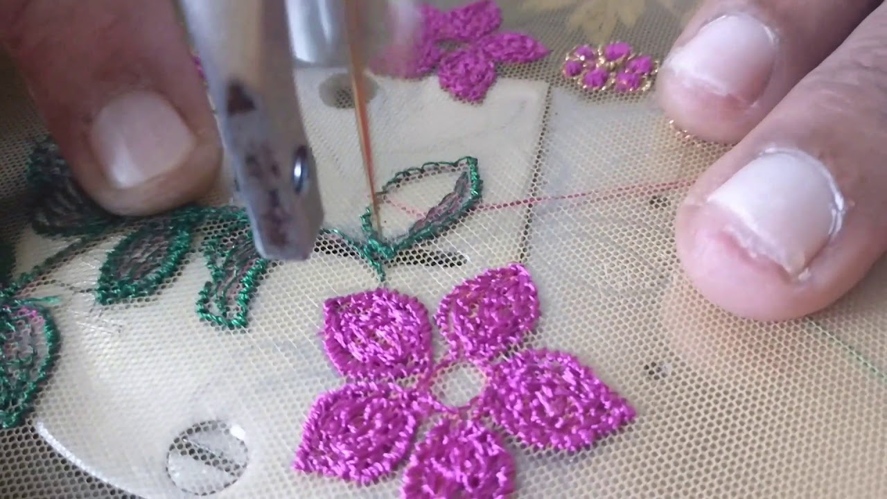 Colourful Floral Designs Using Machine Embroidery