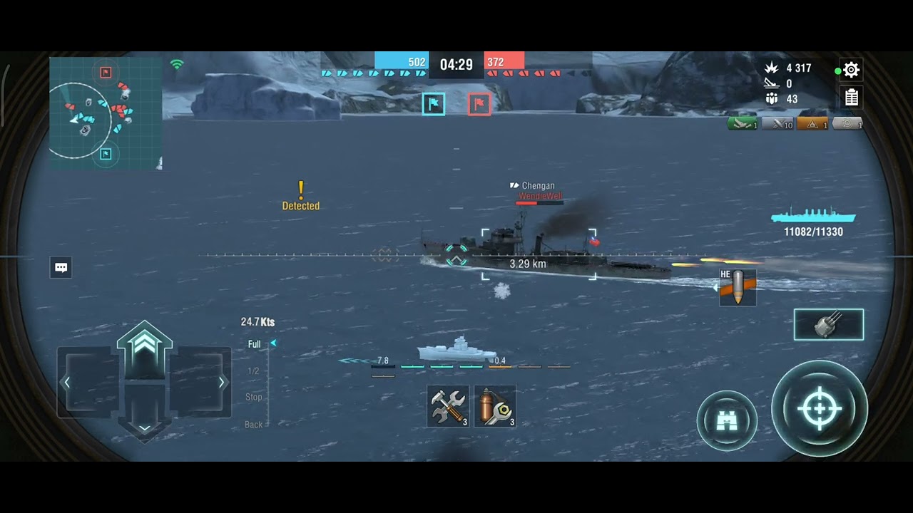 World of Warships Blitz Gameplay Battle Win #wargaming #warzone #battle #ships 