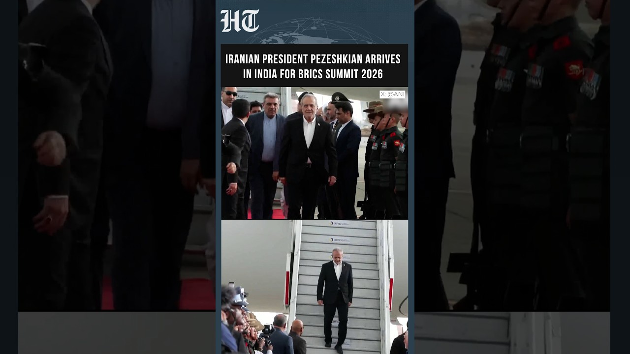 Iranian President Masoud Pezeshkian Arrives in India For BRICS Summit 2026 | New Delhi | #shorts