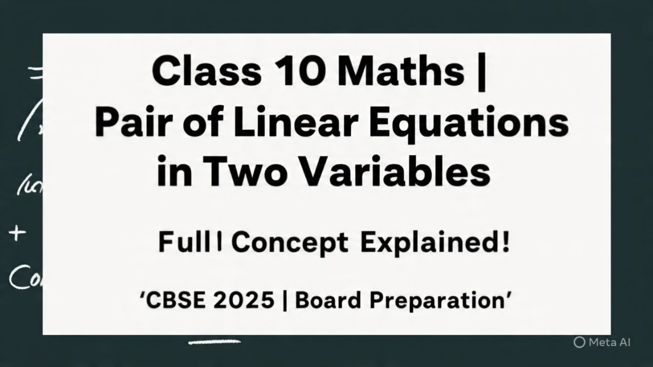 Pair of Linear Equations in Two Variables Class 10 | Introduction | CBSE | RBSE | PVS Learning