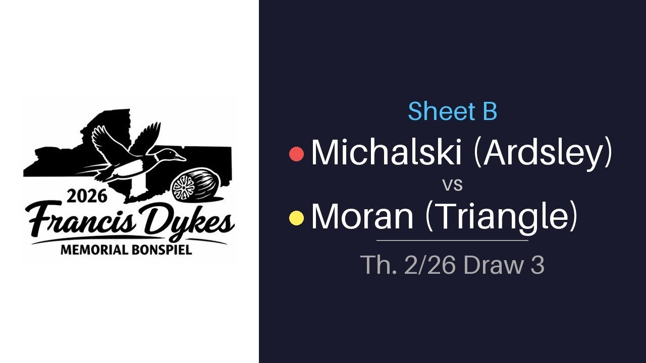 Th. 2/26 Draw 3 - Sheet B - Michalski (Ardsley) vs Moran (Triangle)