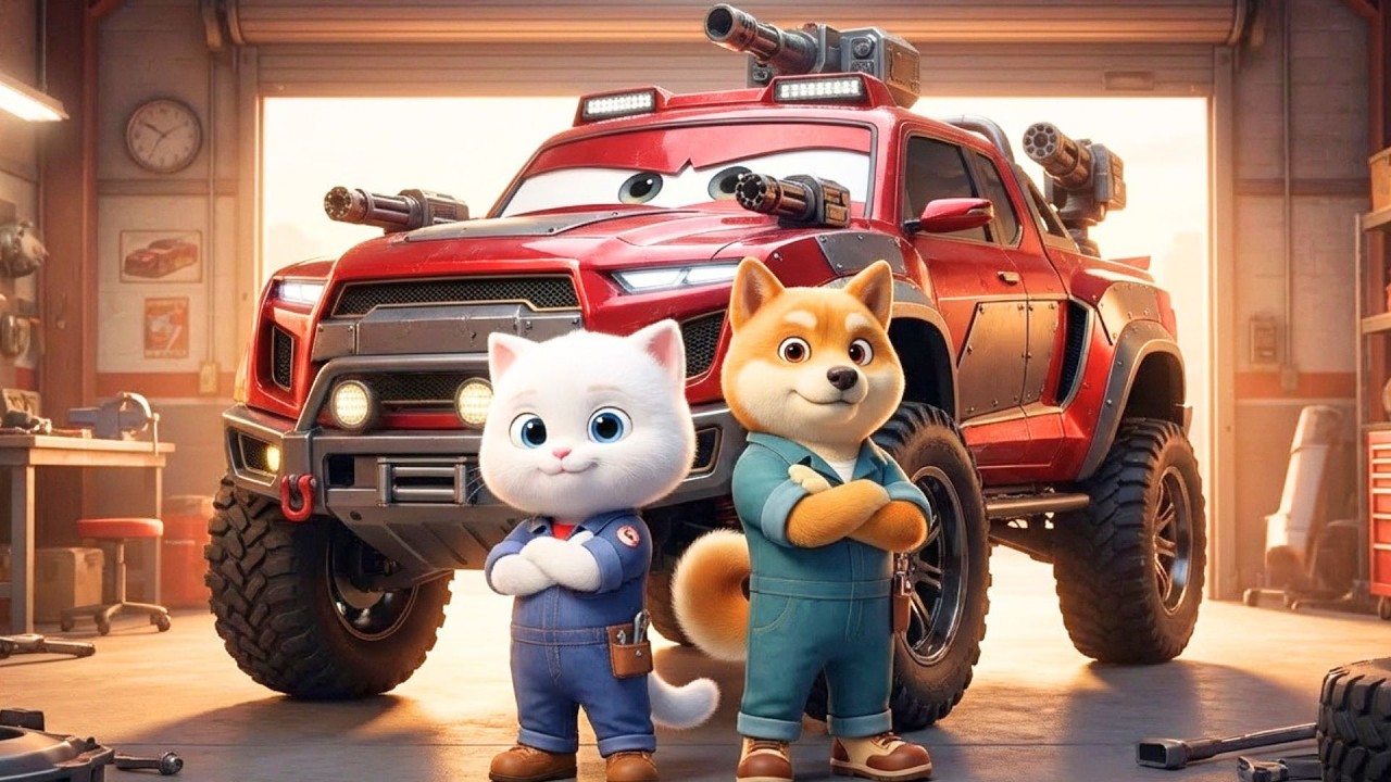 Kitten & Shiba Rebuild a Battle Truck to Stop the Fox! | AI Cat Story