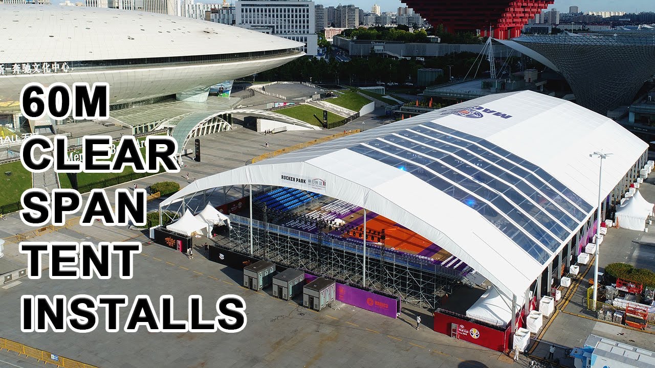 60m Clear Span Tent Installs for Sport Event_How to install Aluminum Tent Structure-LIRI TENT