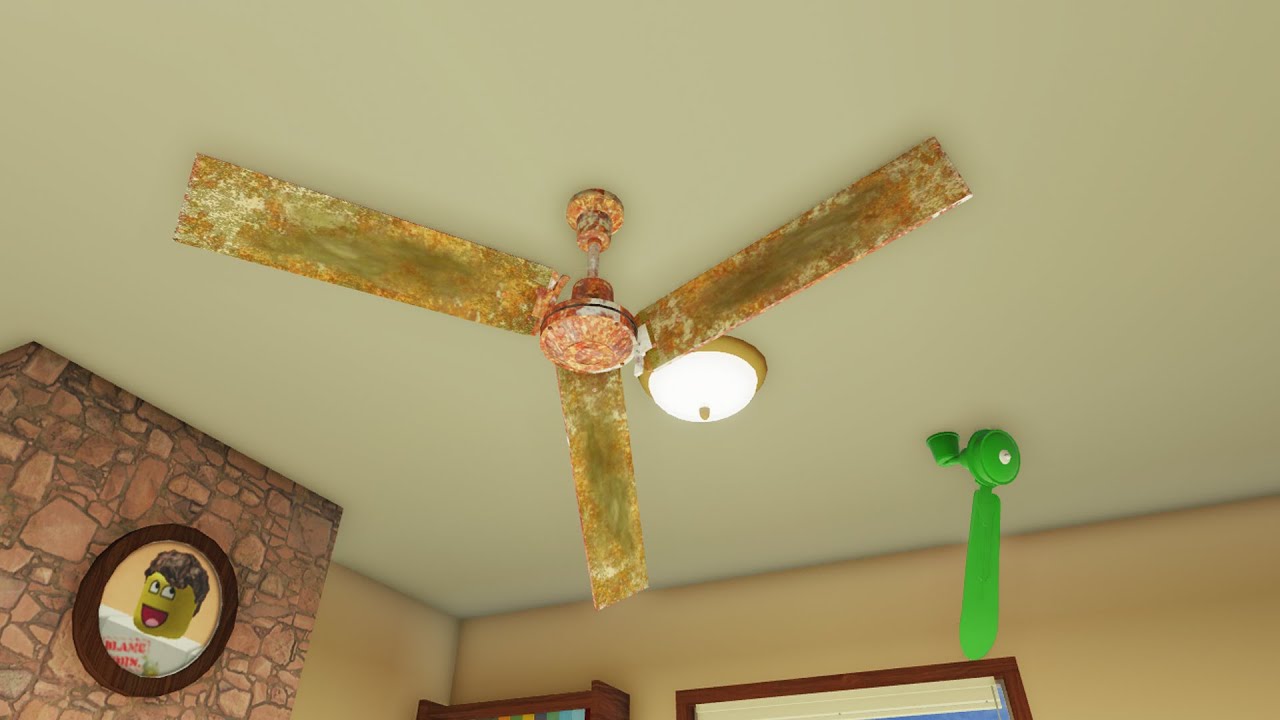 Funny Ceiling Fan Rusted in Suburban House | Best Roblox